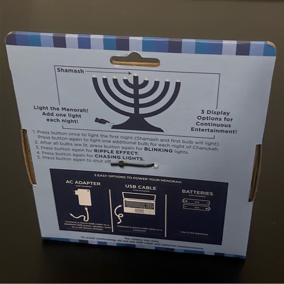 Hanukkah Chanukah Rite Lite Go Memorah, Blue Plastic, LED, home, office, New MIB - Picture 4 of 4